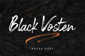 Black Vosten Font By Pandanwangi Creative Fabrica Brush Font Handwritten Fonts New Fonts