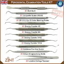 Dentist Tools Periodontal Examination Gracey Curettes College Tweezers Set Of 10 Ebay