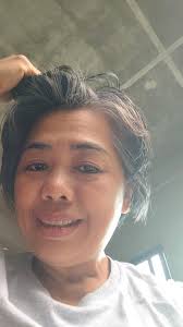 Sinubukan kung mag kulay talagang ayaw kumapit nung kulay sa buhok talagang  ganyan na yan #whitehair #colorhair