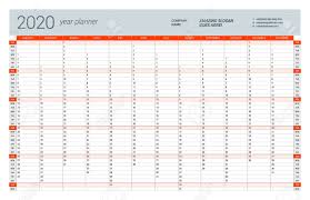 Wall Calendar Yearly Planner Template For 2020 Vector Design Royalty Free Cliparts Vectors And Stock Illustration Image 126841446