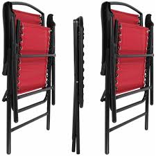 If your goal is to simply have a chair if someone stops by, you can look through some of the examples down below and choose a simple plastic or folding chair. King Soopers Sunnydaze Set Of 2 Red Outdoor Suspension Folding Patio Chairs With Side Table 2 Chairs 1 Table