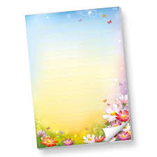 Auf onlineprintxxl kann man neben anderen produkten auch briefpapier drucken. Schreibblock Blumen Liniert Florentina 1 Stuck Din A4 Fur Briefe Notizblock Briefblock