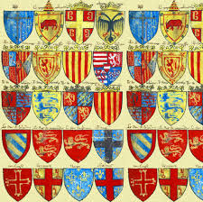 Colorful Fabrics Digitally Printed By Spoonflower Knights Of The Round Table Bright Medieval Art Canvas Designs Bright Fabrics
