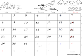 Jahreskalender 2021 mit feiertagen und kalenderwochen (kw) in 19 varianten, a4, hoch & quer. Monatskalender Marz 2021 Pdf Drucken Kostenlos