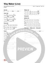 Way Maker Live Chord Chart Editable Leeland Praisecharts Christian Song Lyrics Guitar Chords For Songs Ukulele Worship Songs