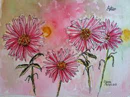 Aster Flowers Aster Flower Flower Painting Watercolor Flowers