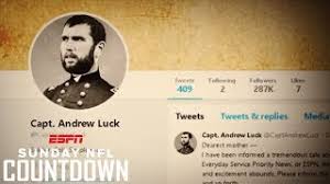 This a chronological list of the last surviving veterans of military insurgencies, conflicts and wars around the world. The Legend Of Captain Andrew Luck Nfl Countdown Espn Youtube