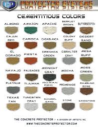 Cement Color Chart 1 Redeck Of Central Ohio Decorative