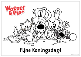 Woezel Pip Kleurplaat Koningsdag Kleurplaten Knutselen Koningsdag Voorschoolse Activiteiten