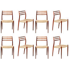 Niels Moller Model 78 Rosewood Papercord Chairs Fabric Dining Room Chairs Teak Dining Chairs Rosewood Dining Chairs
