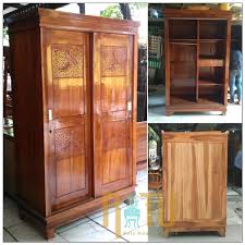 Lemari sliding 2 pintu jumbo kayu jati model door geser minimalis untuk tempat penyimpanan pakaian baik model gantungan atau rak harga terbaik buruan order sekarang juga di store jati. Jual Lemari Pakaian Sliding Jati 2 Pintu Di Lapak Ratu Indah Furniture Bukalapak