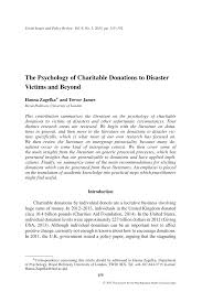Its research has saved lives, and they recently funded research that could help predict and detect kidney cancer years before people begin to show symptoms. Pdf The Psychology Of Charitable Donations To Disaster Victims And Beyond