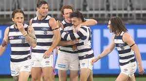 Players sprint during the geelong cats afl training session at southport sharks oval on october 21, 2020 on the gold coast, australia. Afl 2020 Geelong Defeats Fremantle Round 8 Score Stats Result Match Report Record Low Scoring Video