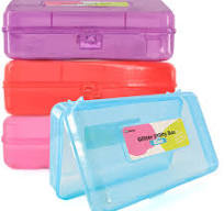 Emraw assorted colors Multipurpose school pencil box - Glitter Bright Color  Box Pencil Case With Snap Close long lasting pencils school case math ...