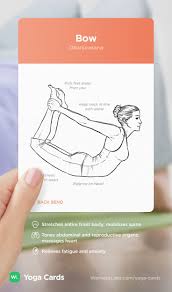 How To Bow Yoga Position Visual Workout Sequence Pose And Benefits Guide For Beginners From The Yoga Cards Deck By Workout Yoga Fitness Yoga Cards Yoga Help