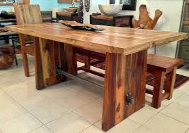 Reclaimed Teak Dining Table With Custom Steel Trestle 3 Foot Wide X 5 6 Long 2 Thick From Impact Imports Of Boise Teak Dining Table Dining Table Table