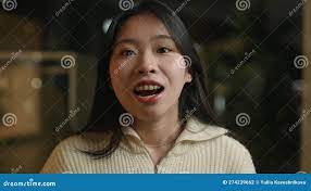 Webcam View Asian Girl Blogger Influencer Talk at Camera Happy Chinese  Korean Japanese Woman Student Smile with Braces Stock Footage - Video of  smile, video: 274239662