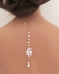 Rose Gold Backdrop Necklace Rose Gold Back Necklace Wedding Etsy Bridal Backdrop Necklace Backdrops Necklace Crystal Wedding Jewelry