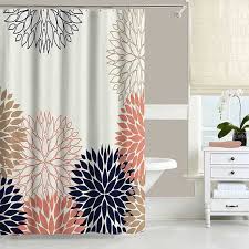 Floral Shower Curtain Bath Mat Dahlia Flower Coral Pink Etsy In 2020 Coral Shower Curtains Pink Shower Curtains Gray Shower Curtains