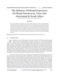 A trademark attorney will file and process your trademark application before the trademark office. Pdf The Influence Of Brand Experience On Brand Satisfaction Trust And Attachment In South Africa