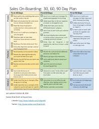 Sales On Boarding 30 60 90 Day Plan Oct 2014 90 Day Plan 100 Day Plan Business Plan Template