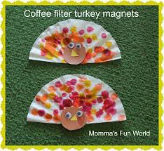 Momma S Fun World Coffee Filter Turkey Magnet Thanksgiving Preschool Thanksgiving Kids Thanksgiving Crafts