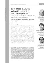 Veit, austria, for their valuable input and scientific discussion. Pdf Der Moreco Siedlungsrechner Fur Den Bezirk Salzburg Umgebung