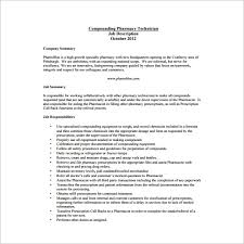 9 Pharmacy Technician Job Description Templates Free