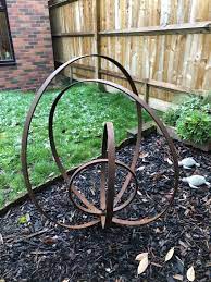 Rusty Metal Ring Sculpture Metal Garden Art Rusty Metal Garden Art Metal Sculptures Garden