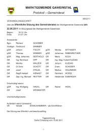 MARKTGEMEINDE GAWEINSTAL Protokoll ...