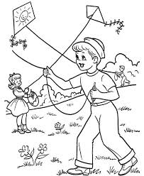 Spring & summer, followed by 138 people on pinterest. Kids Playing Kite On Spring Time Coloring Page Kids Play Color