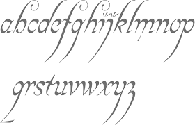 The lord of the rings is a fantasy adventure film series based on the novels of j. Elvish Style English Font Fonts Alphabet Elvish Writing Writing Fonts