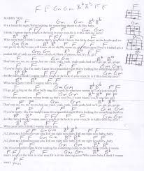 Can T Blame A Girl For Trying Chords Marry You Bruno Mars Guitar Chord Chart In F Piano Songs Music Tabs Learn Guitar