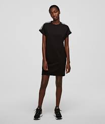 Explore new arrivals, iconic wardrobe essentials and exclusive collectibles. Jersey T Shirt Dress With Logo Tape Karl Lagerfeld Collections By Karl Lagerfeld Karl Com