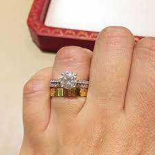 Engagement Ring With Cartier Love Ring As Wedding Band Wedding Ring Set Cartier Love Rose Go Cartier Love Ring Cartier Wedding Bands Cartier Love Band