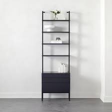 Stairway Shelves Black Metal 3 Drawer Cabinet