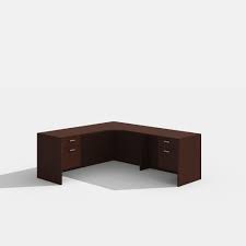 A beautiful antique kidney shaped desk in mahogany, with an inset leather top, dating from around the 1920's period. Cherryman Amber Computer Corner L Shape Desk Arenson