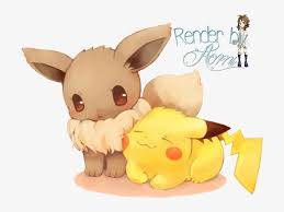 Tap image for more funny cute pikachu wallpaper! Natasha1830 Images A Chibi Eevee And Pikachu Hd Wallpaper Pokemon Evoli Und Pikachu Free Transparent Png Download Pngkey