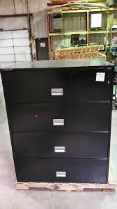 Fireking fireproof 4 drawer vertical file cabinet. Schwab 5000 43 Black 4 Drawer Fireproof Lateral File Used Welter Storage