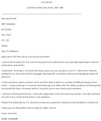 Insurance Consultant Cover Letter Example Icover Org Uk
