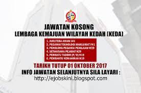 Jawatan kosong malaysian communications and multimedia commission (mcmc). Jawatan Kosong Lembaga Kemajuan Wilayah Kedah Keda 01 Oktober 2017