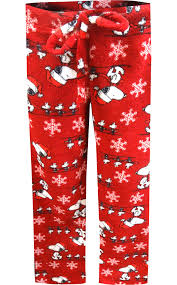 Peanuts Snoopy Christmas Red Plush Lounge Pants