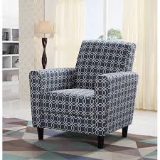 Add a glam touch to your living room, bedroom, or guest room with this accent chair. Best Master Furniture Navy Blue Off White Pattern Accent Chair Walmart Com Walmart Com