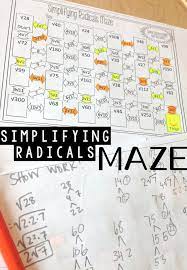 This Algebra Worksheet Was The Perfect Activity To Get My Math Students Some Practice At Simplifying Radicals Simplifying Radicals Algebra Worksheets Algebra