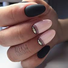 Short Oval Nails With Black And Blush Pink Gel Polish Matte Top Coat And Black Gold Moon Details Beautiful Nails By Alek Oval Nails Gold Nails Trendy Nails Girls who love to stand out with their brightness and individuality, can do so it with the help of short oval nails.