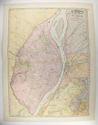 Antique St Louis Map 1897 Large Vintage Map St Louis Mo Map Etsy St Louis Map Vintage Maps Vintage Map
