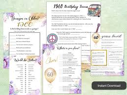 Birthday Bundle 60th Birthday 5 Game Bundle This Or That 1960 Trivia Phone Game Olderyounger Number 60 Printables Turnin Game Bundle Phone Games Trivia