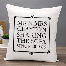 Adults sometimes fall asleep with babies on sofas. Mr Mrs Sharing The Sofa Personalised Cushion The Gift Experience