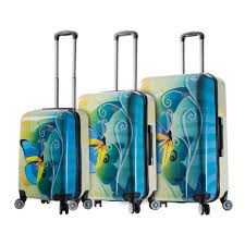 Mia Viaggi Designer Art 3 Piece Butterfly Hardside Spinner Luggage Set V1034 03pc Btfn Luggage Sets Hardside Luggage Sets Hardside Spinner Luggage