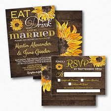 Fall weddings, rustic wedding ideas, sunflower wedding, wedding themes. Amazon Com Rustic Sunflower Wedding Invitation Set With Rsvp With Envelopes Handmade Products